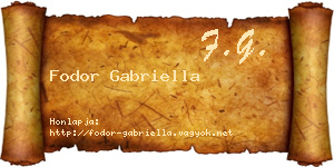 Fodor Gabriella névjegykártya